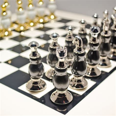 luxury black  gold chess set  fabulous