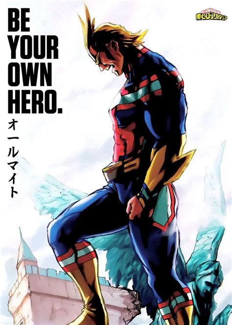 Anime Academia All Might Poster By Team Awesome Displate Hero