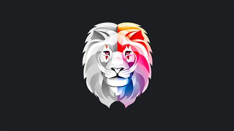 3840x2160 Lion Colorful Abstract Minimal 4k 4k Hd 4k Wallpapersimages
