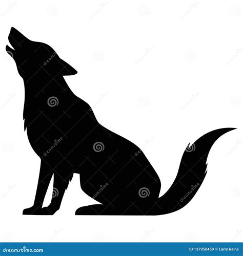 Wolf Howling Silhouette Stock Vector Illustration Of Silhouette