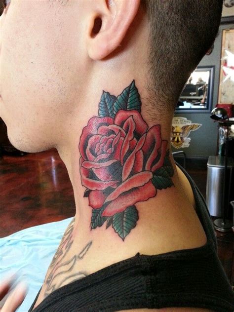 Tattooino is the right place to discover all the tattoos of your favorite celebrity. Traditional Rose Neck Tattoo by Steve Rieck Las Vegas ...