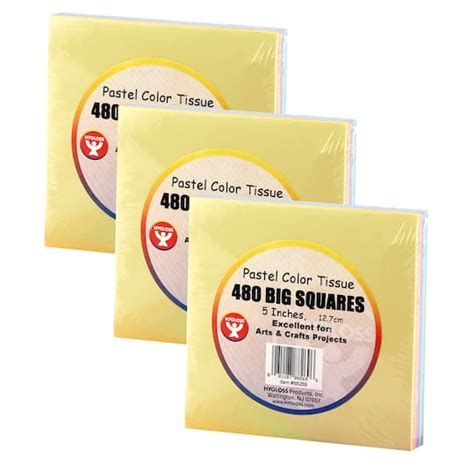 Hygloss 5 Pastel Tissue Squares 3 Packs Of 480 Michaels