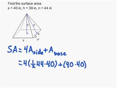 The surface area of a pyramid. How to Find the Surface Area of a Regular Pyramid - YouTube