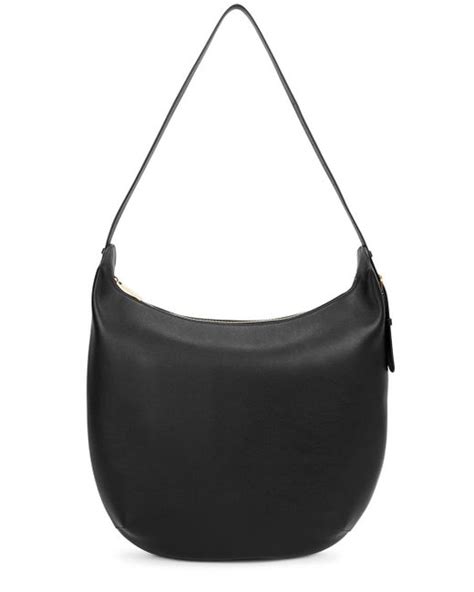 The Row Allie Leather Shoulder Bag In Black Lyst