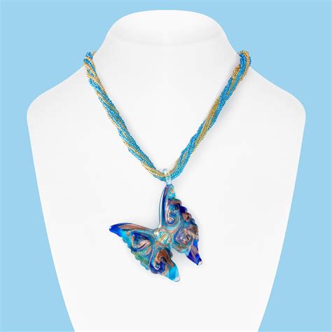 Italian Murano Glass Butterfly Pendant Necklace With 18kt Gold Over Sterling Ross Simons