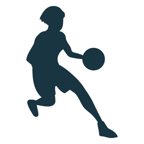 basketball player female running ball player outfit silhouette transparent png svg vector file