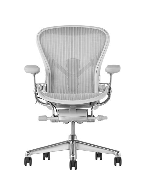 Herman miller aeron ergonomic office chair with standard tilt and zonal back support | fixed arms and. Herman Miller Aeron Office Chair, Mineral/Polished ...