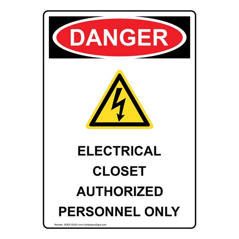 Portrait OSHA DANGER Electrical Sign With Symbol ODEP 25253