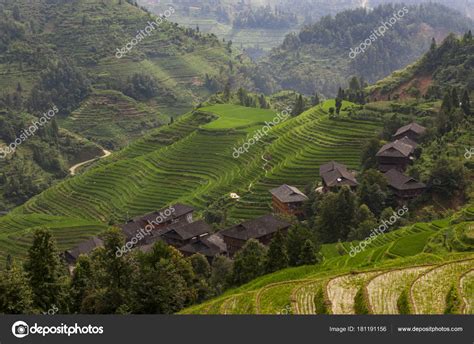Beautiful View Longsheng Rice Terraces Dazhai Village Province Guangxi