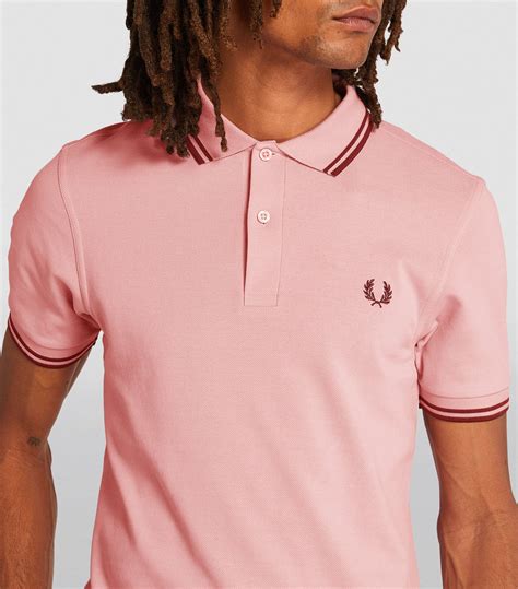 mens fred perry pink twin tipped polo shirt harrods uk