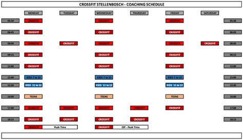 Schedule Crossfit Stellenbosch
