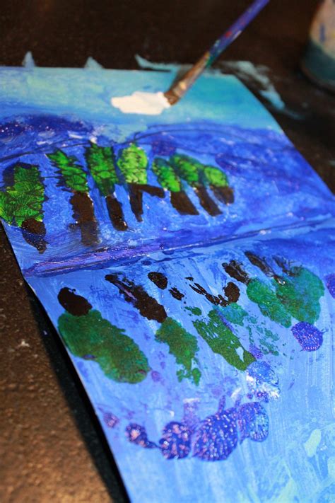 Try This Step By Step Paint And Fold Paint And Print Reflection Winter