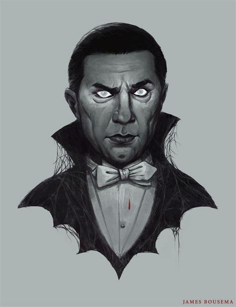 Bela Lugosi As Count Dracula Illustrated Portraits Black And White
