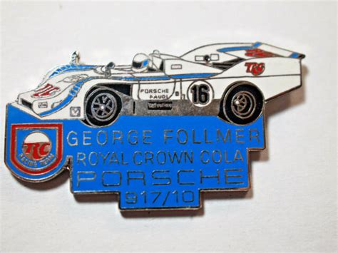 George Follmer Porsche Racing Pin Porsche 91710 Rc Cola Racing Lapel
