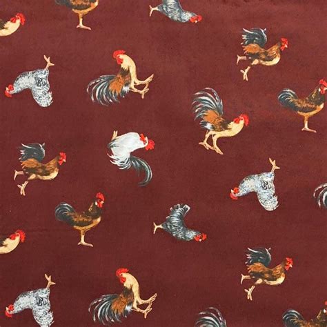 100 Cotton Chicken Fabric By The Yard Rooster Barnyard Etsy In 2022