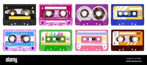 Audio Record Tapes Retro 90s Music Cassette Vintage Music Mix Audio Cassette 80s Audio Tape