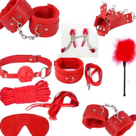 Sex Toys Exotic Accessories Erotic Bdsm Bondage Set Handcuffs Nipple Clamps Whip Rope Sex