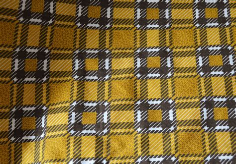 Vintage Plaid Fabric By The Yard Fall Fabric Yellow Tartan Etsy