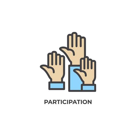 Vector Sign Of Participation Symbol Is Isolated On A White Background