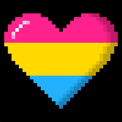 Pansexual Pride 8bit Pixel Heart Digital Art By Patrick Hiller