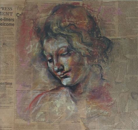 Da Vinci Inspired Portrait Using Pastels Loved Using Old Torn Up