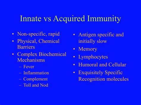Examples include the body's complement system and acquired immunity is immunity that develops with exposure to various antigens. PPT - Immunology Overview PowerPoint Presentation - ID:655228