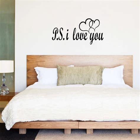 Free Shipping Large Size Ps I Love You Vinyl Wall Lettering Bedroom