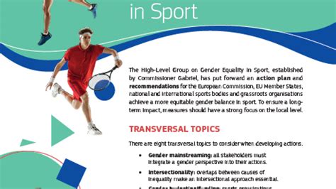 towards more gender equality in sport factsheet sport