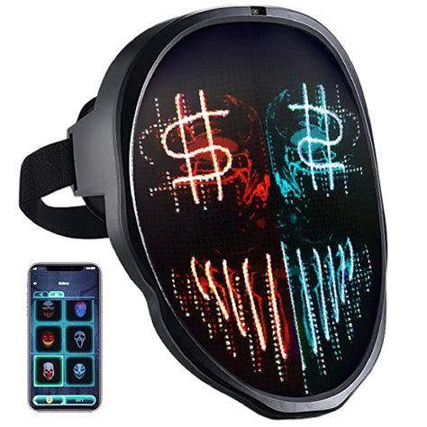 Led Mask App Programmable And Rechargeable Bluetooth Light Up Face Mask