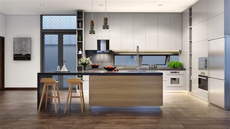 Minimalist Kitchen Designs Decorated With A Wooden Accent