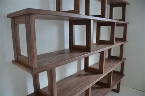 Hand Crafted Walnut Bookcase Modern And Modular By Packsaddle Road