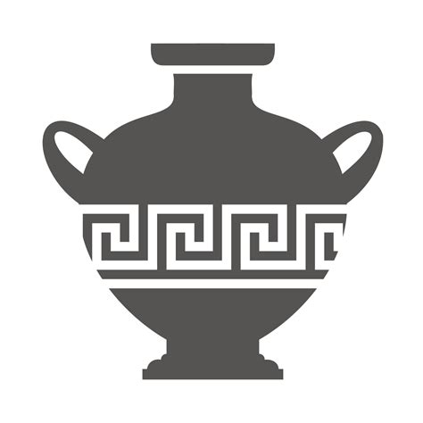 Greek Vase Silhouette Ancient Amphora And Pot With Meander Pattern