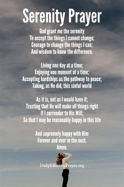 The Serenity Prayer God Grant Me The Strength To Accept Change