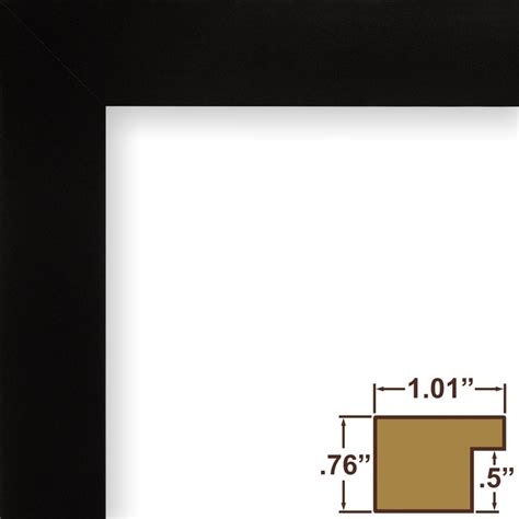 Craig Frames Bauhaus 100 Mystic Satin Black Picture Frame 16x24 Inch