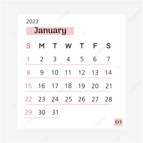 Calendar January 2023 Vector Png Images Calendar Vector Illustration