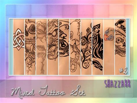 Shazzarrs Mixed Tattoo Pack 2 The Sims 4 Catalog Sims 4 Tattoos