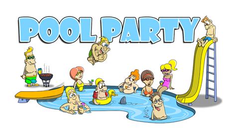 Pool Party Cartoon Clipart