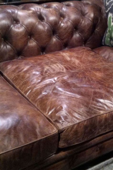 Pair Of Monumental Distressed Leather Chesterfield Sofas For Sale At