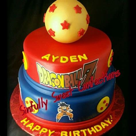 (sonic kirby was last year seriously check it out {i wasn't rushed. Dragon Ball Z Theme Cake | Goku birthday, Themed cakes, Cake