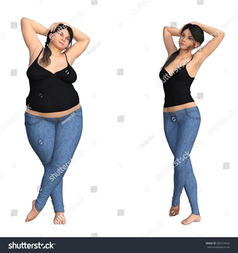 conceptual fat overweight obese female vs stock illustration 595714025 shutterstock