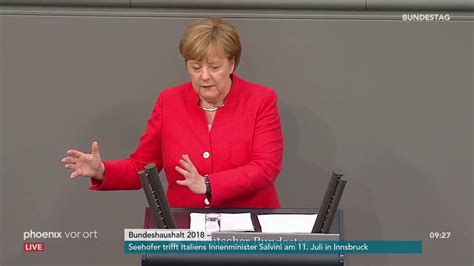 Generalaussprache Im Bundestag Rede Von Angela Merkel Am 040718