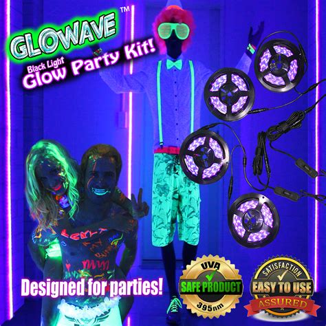 glow party world shop black light led glow party kits uv ultra violet lights neon party