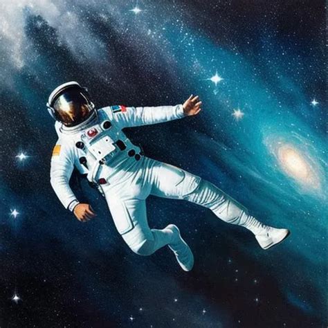 Astronaut Swimming In Galaxy Hyper Realism
