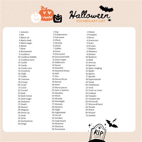 101 Halloween Words And Vocab Free Word Search Pdf