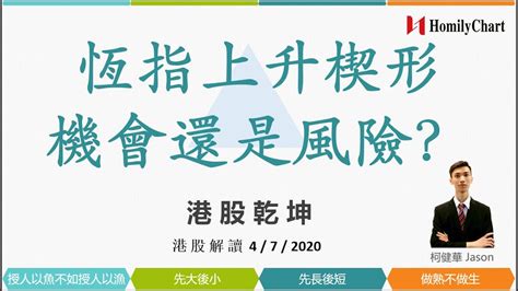 我已经等你半天了，你到哪儿去了？ частица, обозначающая незаконченность приведения примеров: 恆指走出上升楔形，是機會還是風險？港股乾坤 4/7/2020 - YouTube