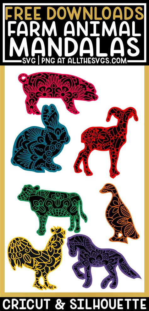 We provide a large selection of free svg files for silhouette, cricut and other cutting machines. FREE Farm Animal Mandala SVG File No Sign Up! in 2020 ...