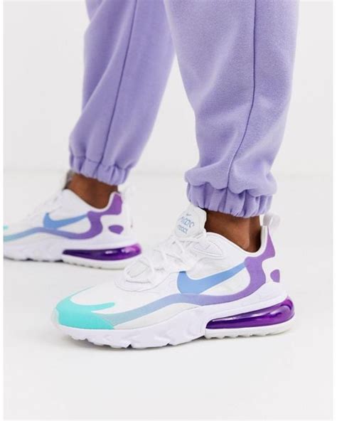 Nike Blue And Purple Air Max 270 React Sneakers Pink Lyst