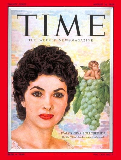 Time Magazine Cover Gina Lollobrigida Aug 16 1954 Actresses Movies