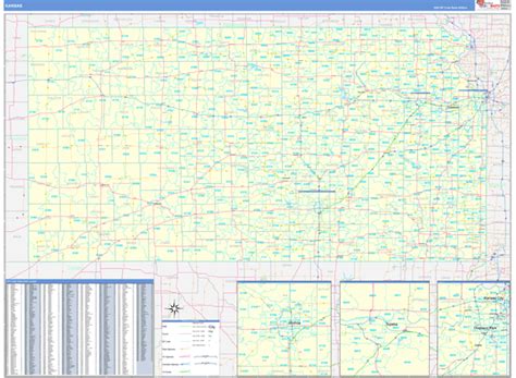 Kansas Zip Code Wall Map Basic Style By Marketmaps Mapsales