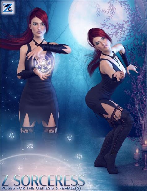 z sorceress poses for the genesis 3 female s in animation and poses 3d models by daz 3d